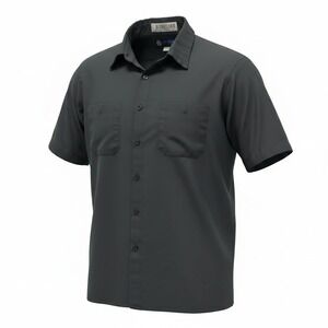Work Shirt UniWeave‎ XL Mens Black Excellent Short Sleeve Button Up Pocket